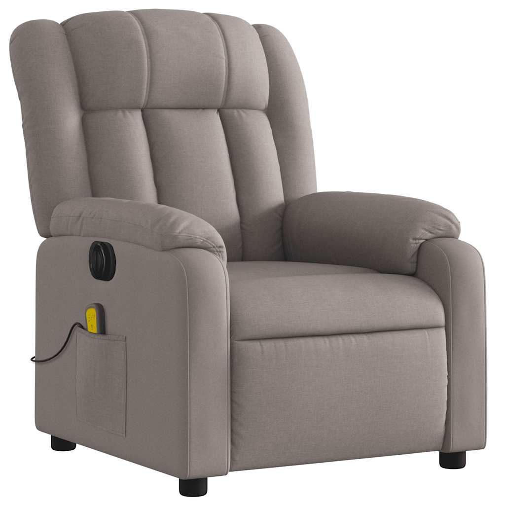 Electric Massage Chair Taupe Fabric