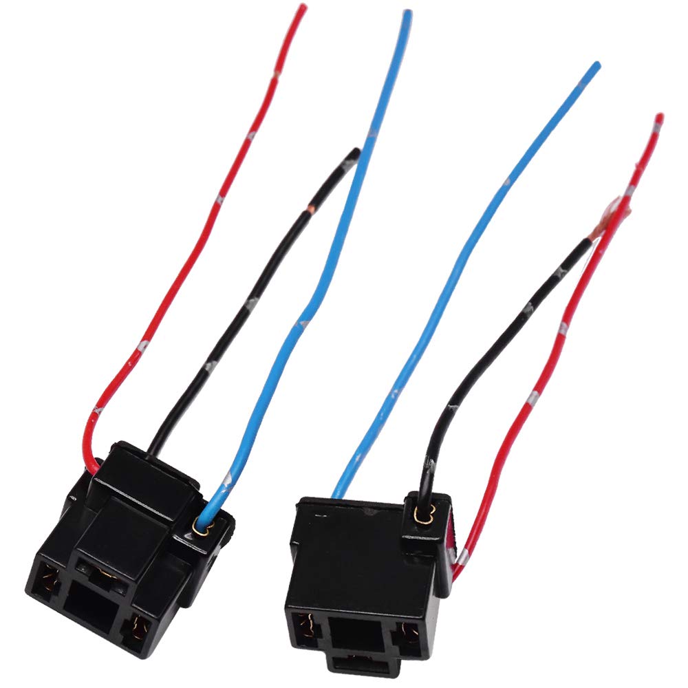 HUIQIAODS H4 Headlight Socket Lamp Connector Plug Wire Harness Adapter Pack of 2 (H4 Connector Plug)