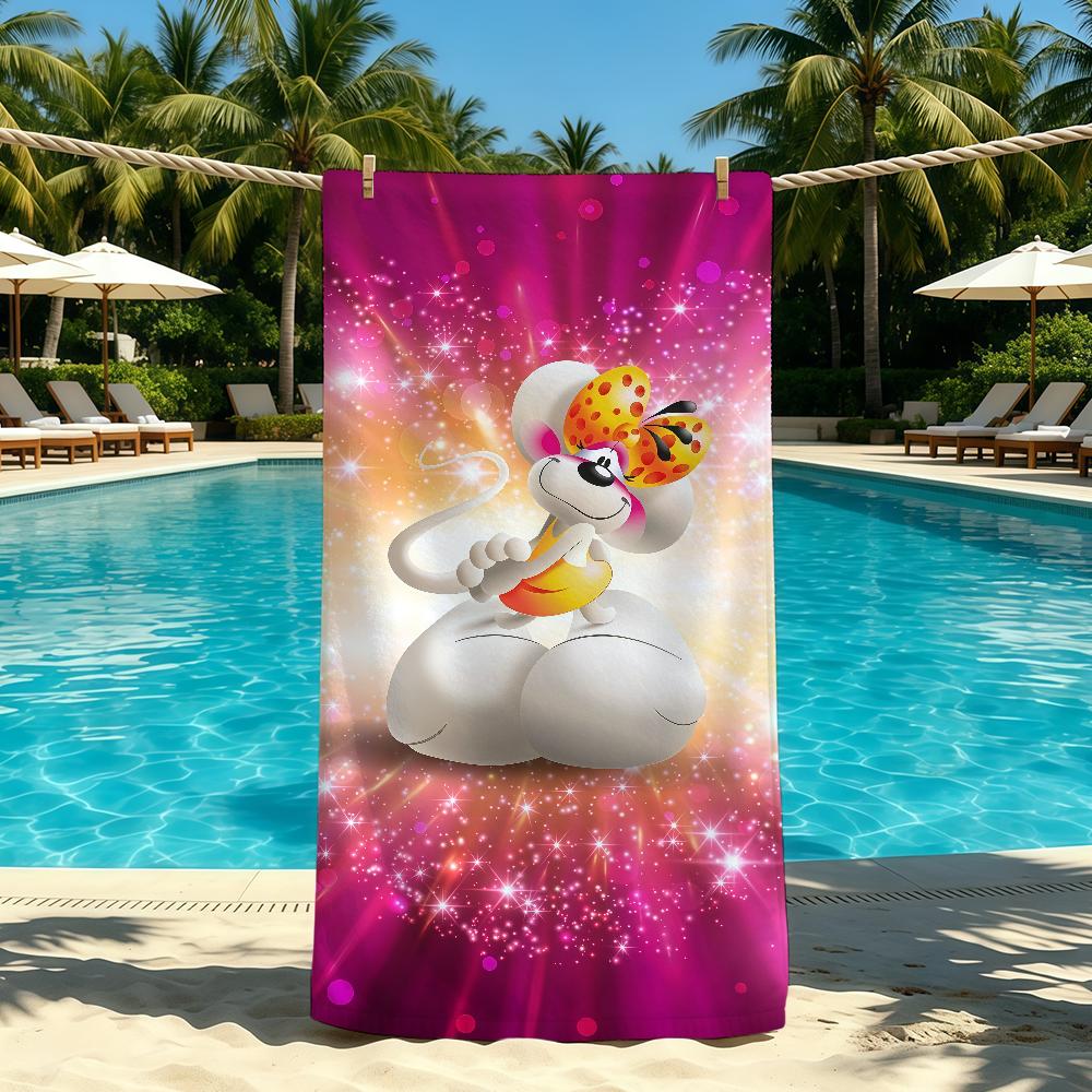 Schattige D-Diddl Cartoon Handdoek Voor Buiten Kamperen Strandhanddoek Super Absorberend Sneldrogende Zomerhanddoek