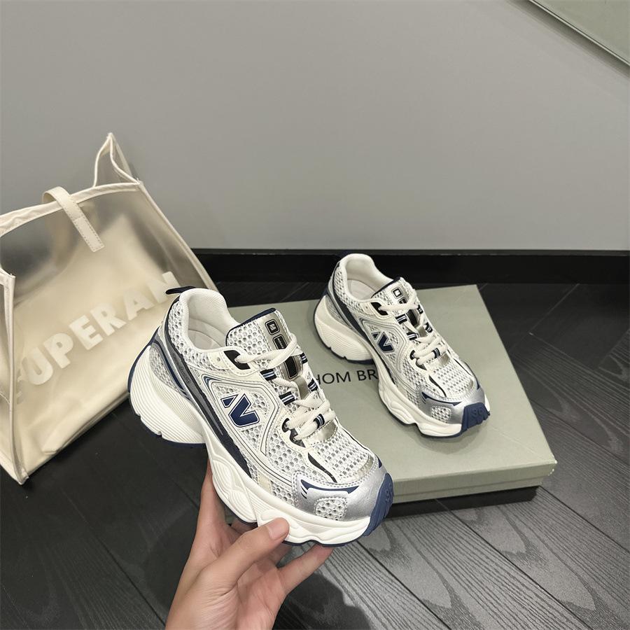 

Paris Dad Shoes Women s New Casual Platform Lace-up Fashion Brand Jogging Mesh Breathable Mesh Red Sports Shoes