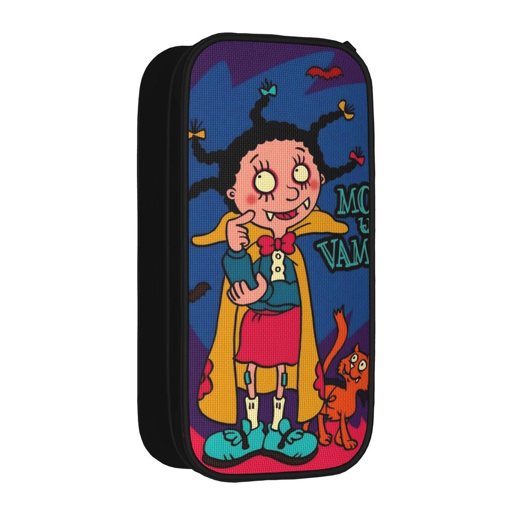 Mona The Vampire Anime Pencil Case New Pen Bag Girls Boys Big Capacity School Supplies Zipper Pencilcases