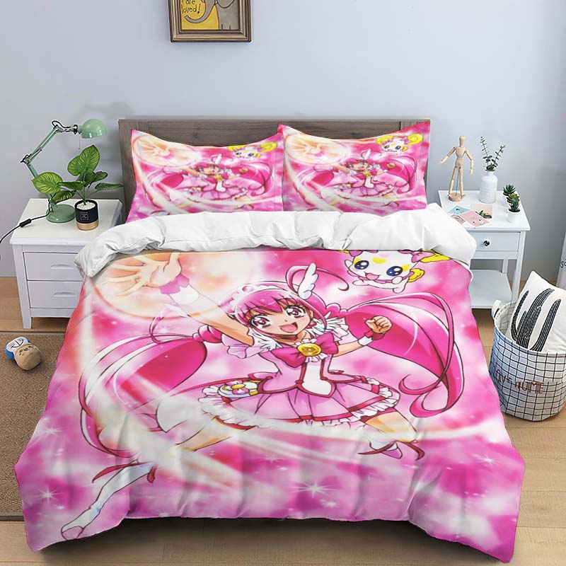 2026 New Pretty Cure Themed Duvet Covers and Pillowcases – Perfect for Single, Double, Queen, and King Beds – Holiday Gifts
