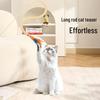 Durable Feather & Bell Cat Teaser with Long Handle: Elastic Mesh Tube for Self-Entertainment