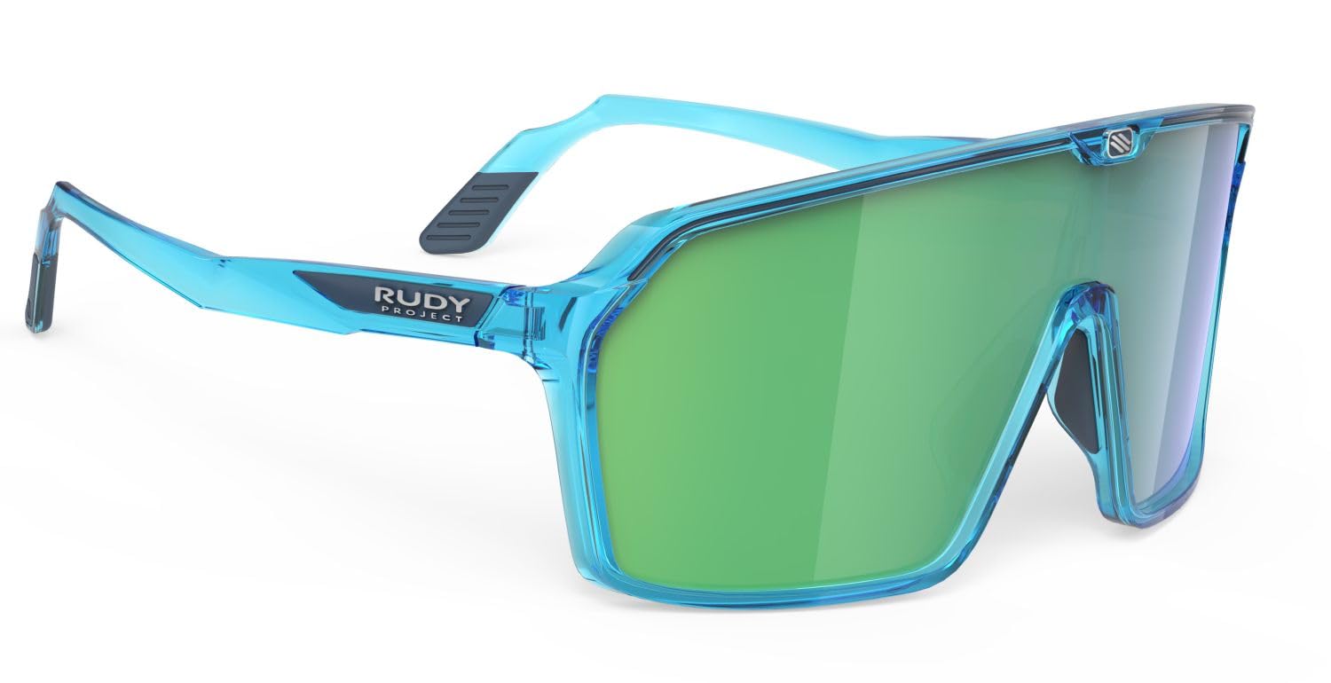 Rudy Project SPINSHIELD Sports Crystal Azzurro Green Sunglasses, Frame, Multi-Laser Lens, SP724168-0000