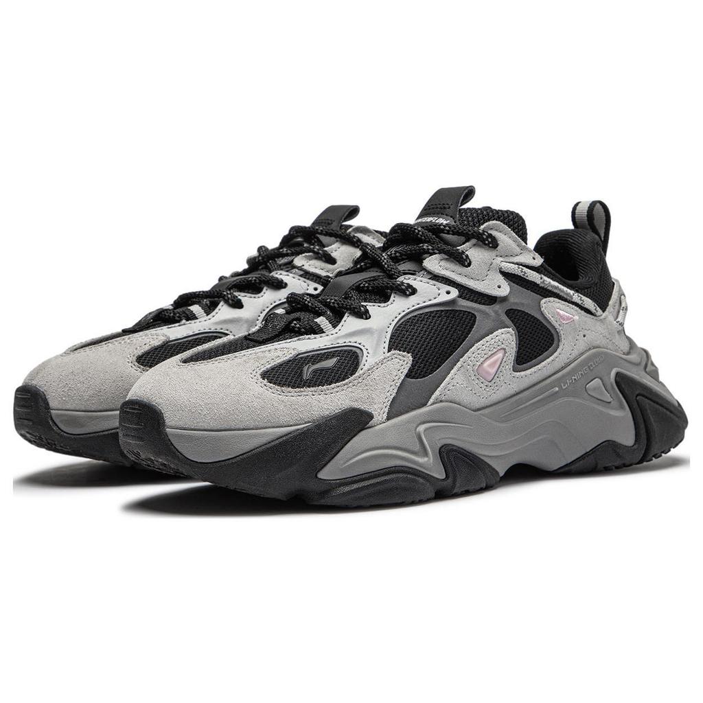 Li Ning CF Tracing Collection, Qianhangce 2 Slip Resistant Abrasion Resistant Low Top Casual Shoes Women's Black Gray AGLT168-8