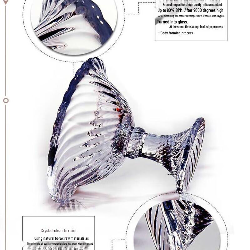 Fulaiwenci Crystal Glass High-Footed Fruit Bowl