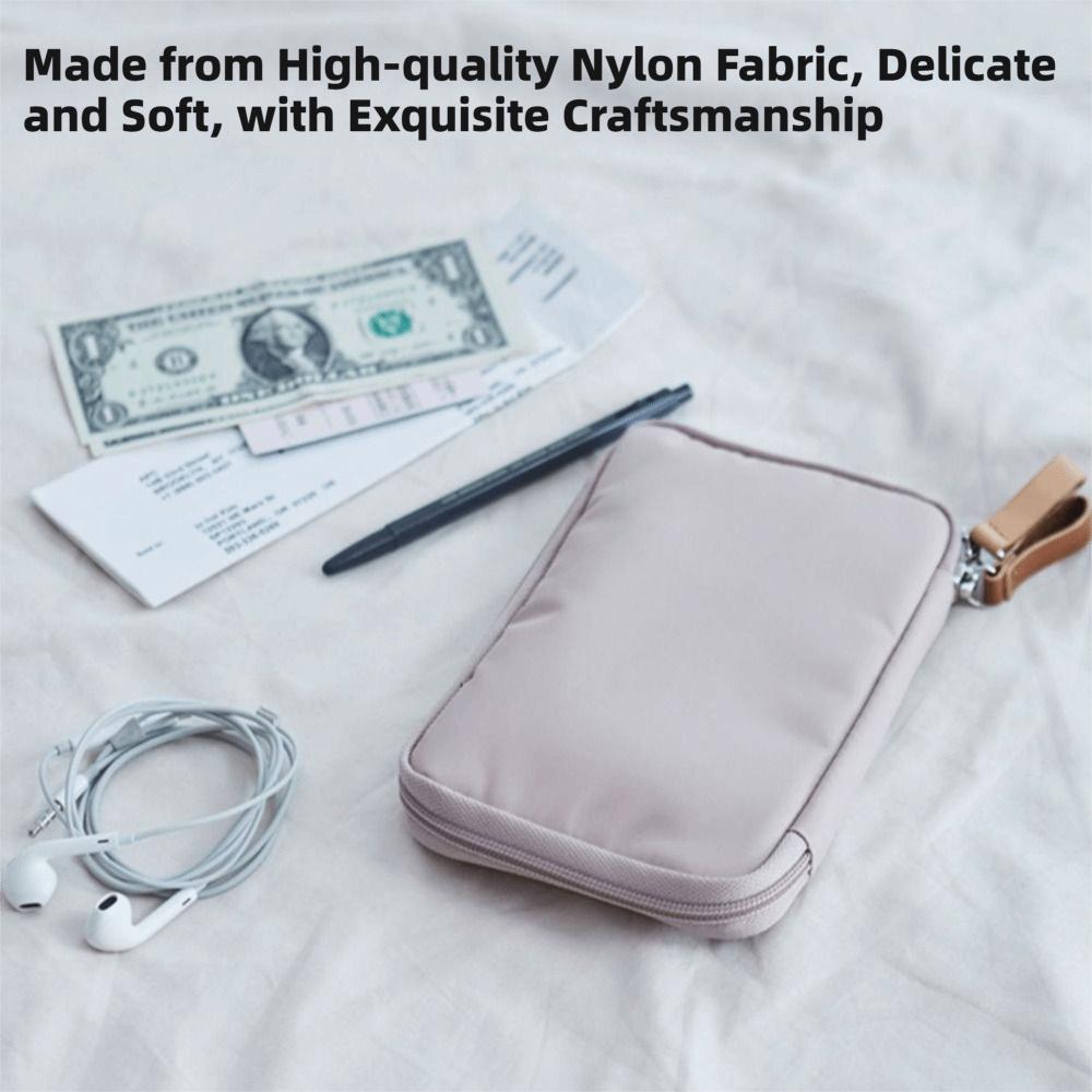 Solid Color Travel Wallet Ticket Storage Water Resistant Credit Card Holder Multifunction Korean Nylon Travel Pack Travel