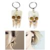 Handmade Skull Tooth Hoop Earrings Sturdy Resin Gothic Punk Styles Jewelry Accessory for Trendy Women and Men Daily Use
