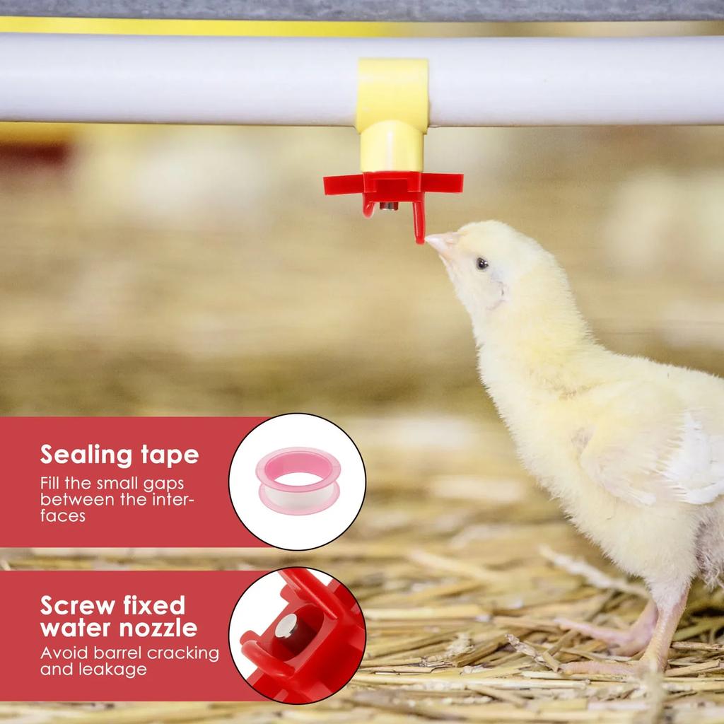 30Pcs Chicken Waterer Nipple Drinkers Poultry Animal Automatic Waters Quail Pigeon Bird Outdoor Farming Tool
