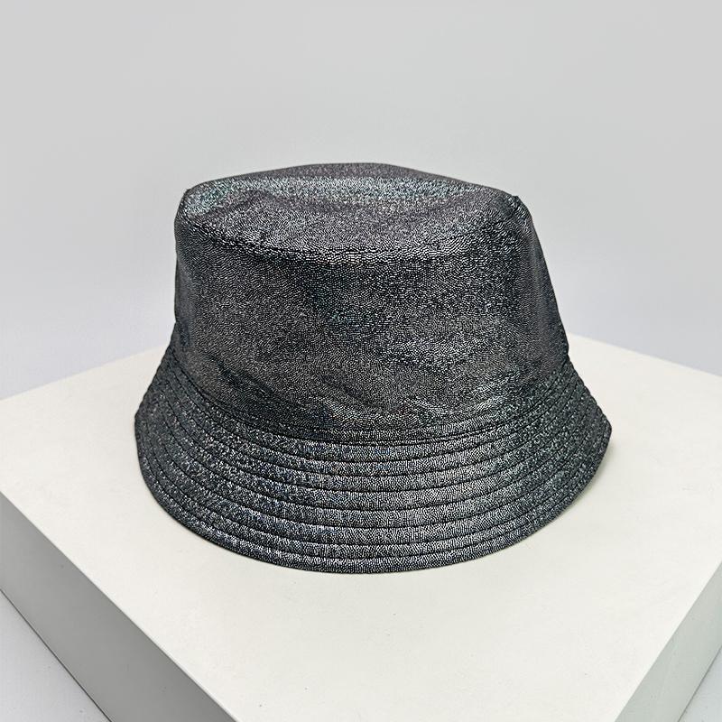 Fisherman Bucket Reflective Visibility High Color Multi Leather PU Faux Women  Men For Neutral Gender Fresh Caps Hats Double Sided Sunshade