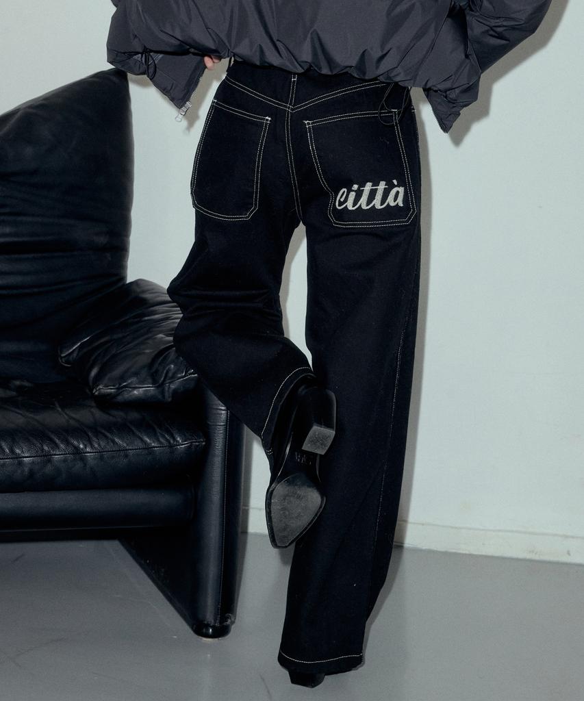 CITTA Signature Logo Pocket Pants_Ctd413 (Black)