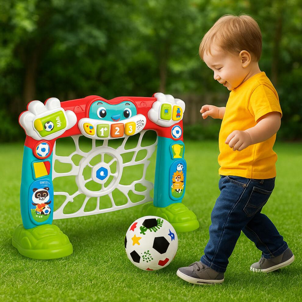 Kleinkind Fußballtor Spielzeug mit Ball, Lichtern & Geräuschen, Spielzeug für 18 Monate altes Baby