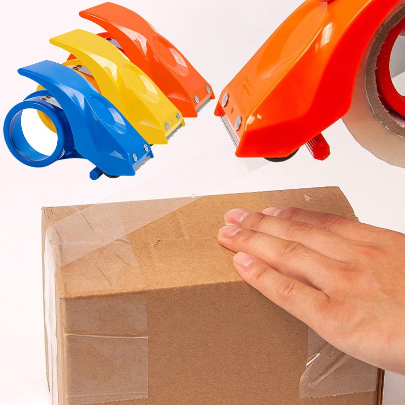 Tape Dispenser Plastic Cutter With Tow Roll Tape Portable Stationery Hand Held Tape Holder For Wrapping Office & Home Supplies