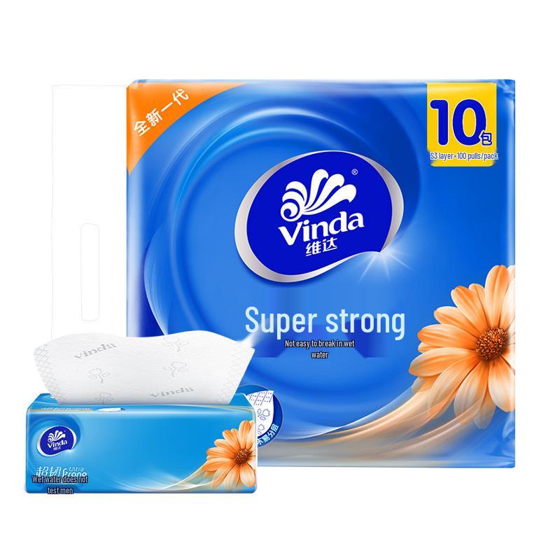 Vinda Ultra Strong 3-lagige Gesichtstücher, 100 Blatt, 24er Pack Familienvorteilspackung