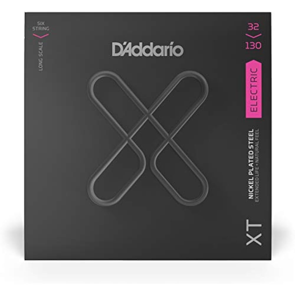 D'Addario Daddario Cordas de Baixo Cordas Revestidas XT Longa Escala 6 Cordas .032-.130 XTB32130 [Domést...