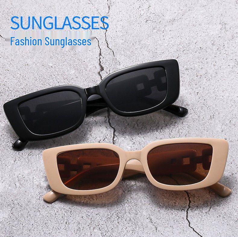 Cat-Eye Hollow Chain Sunglasses - Women's Trendy Street Style Square Frames