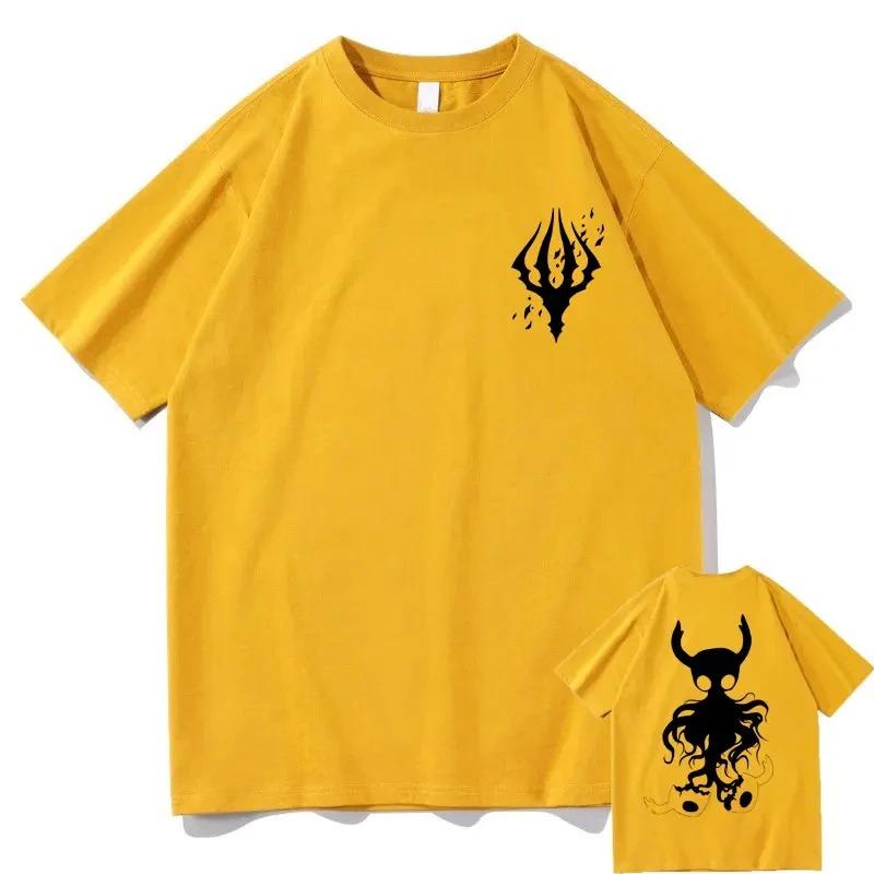 Hot Game Hollow Void Hollow Knight Darkside Double Sided Print T-shirt Man Fashion Casual Tshirt Men Women Anime Loose Tee Shirt