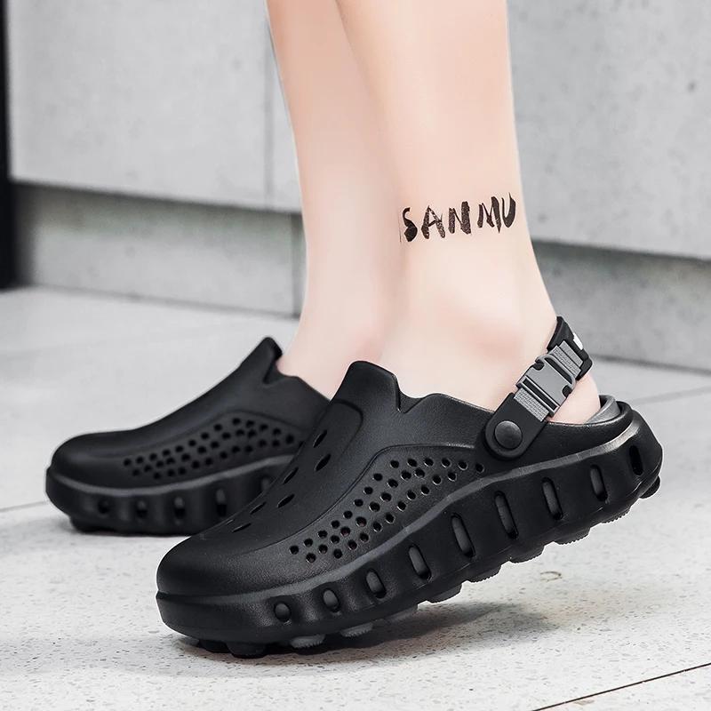 2026 New Men's Sandals Outdoor Soft Thick Sole Slides Breathable Sandals Non-Slip Garden Lightweight Summer Beach Slippers