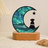 Personalized Acrylic Light Custom Pet Name Unique Moonlight Pattern Paired with a Pets Back View Creative Keepsake for Pet Owner