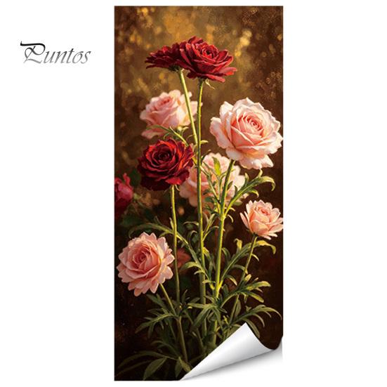 Outdoor Storage Box Decorative Decals Floral Trash Can Stickers, Waterproof Self?Adhesive Bin Decals, Vintage Flower Pattern Decor Home Garden