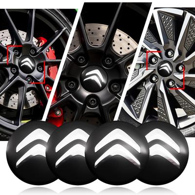 4 Stück 56mm Auto Radnabendeckel Aufkleber Emblem Abzeichen Decal Für C1 C2 C3 C4 C4L C5 C6 Picasso Berlingo VTS DS3 DS4
