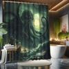 Set Tenda da Doccia Cthulhu - Orrore degli Abissi, Serie Leggende Oceaniche, Include 12 Ganci, Tessuto in Poliestere, Decorazione Moderna per Bagno