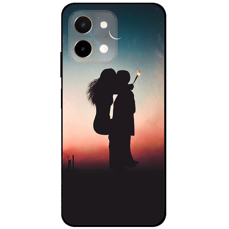 For Vivo Y28 4G Case 6.68'' Black TPU Silicon Cartoon Protection Cover for VivoY28 Y 28 4G Shockproof Capa Wolf Animals Soft Bag