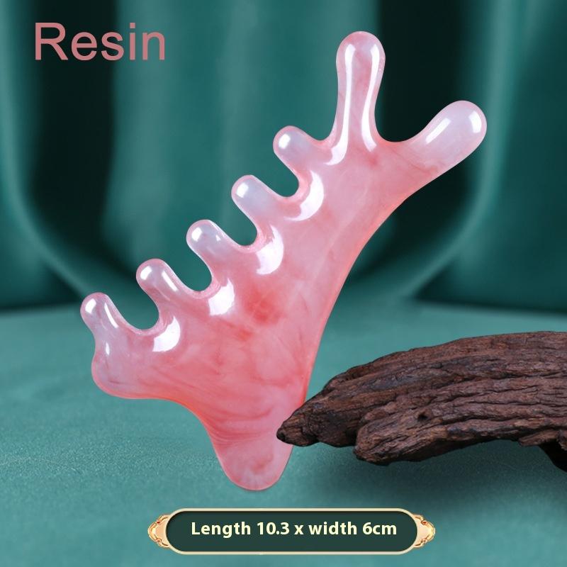 4-in-1 Scalp Massage Comb Meridian Resin Head Massager Unblocking Face Nose Massage Tool for Relaxation And Acupressure