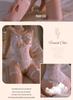 Man Yan Sensual Lace Crotchless Bodysuit with Bowknot - Women's Sexy See-through Cutout Lingerie