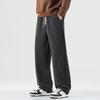 Retro trendy brand elastic waist sweatpants men's spring new loose wide-leg straight casual pants men