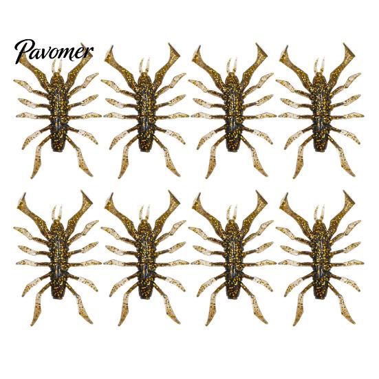 Flexible Artificial Baits 8Pcs 6cm/2.8g Bionic Insect Soft Bait, Slow Sinking Floating Lure, Freshwater Fishing Lures Swim Bait for Saltwater