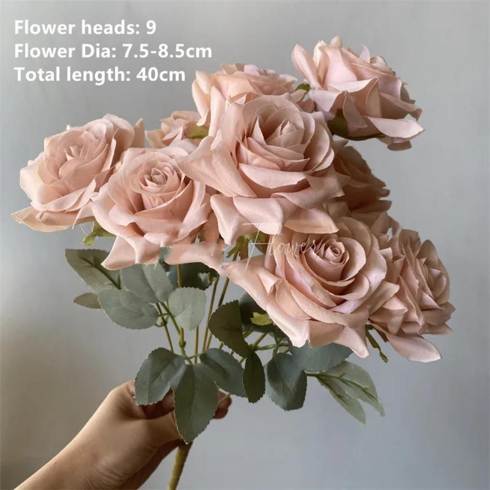 Wedding Decor Rose Dusty Pink Blush Nude Light Coffee Rice White Artificial Rose Flower Row Road Guide Flower S Dropshipping