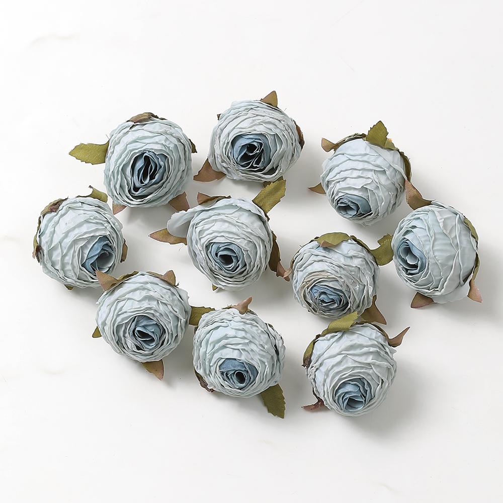 5 Stück Mix Blau Künstliche Blumenkopf Für Hochzeitsdekoration Heimdeko DIY Geburtstagsbuchstaben Weihnachtskranz Bastelarbeiten Kunstblume