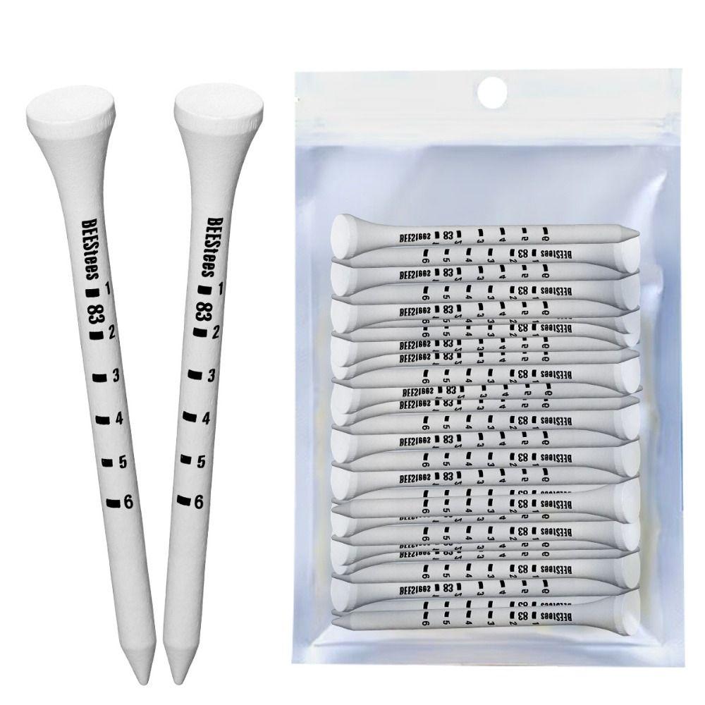 100pcs Wooden White Striped Golf Tee Digital Scale Golf Stand Base Golf Holder Golf Accesories