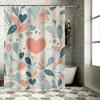 Abstract Heart and Leaf Shower Curtain - Modern Artistic Design for a Unique and Stylish Bathroom Décor