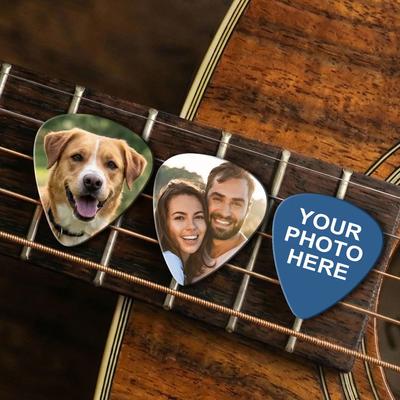 Gepersonaliseerde Gitaarplectrum Custom Foto Logo Hanger voor Gitaarspeler Muzikant Mannen Vrouwen Gegraveerde Naam Rock Muziek Accessoire Cadeaus
