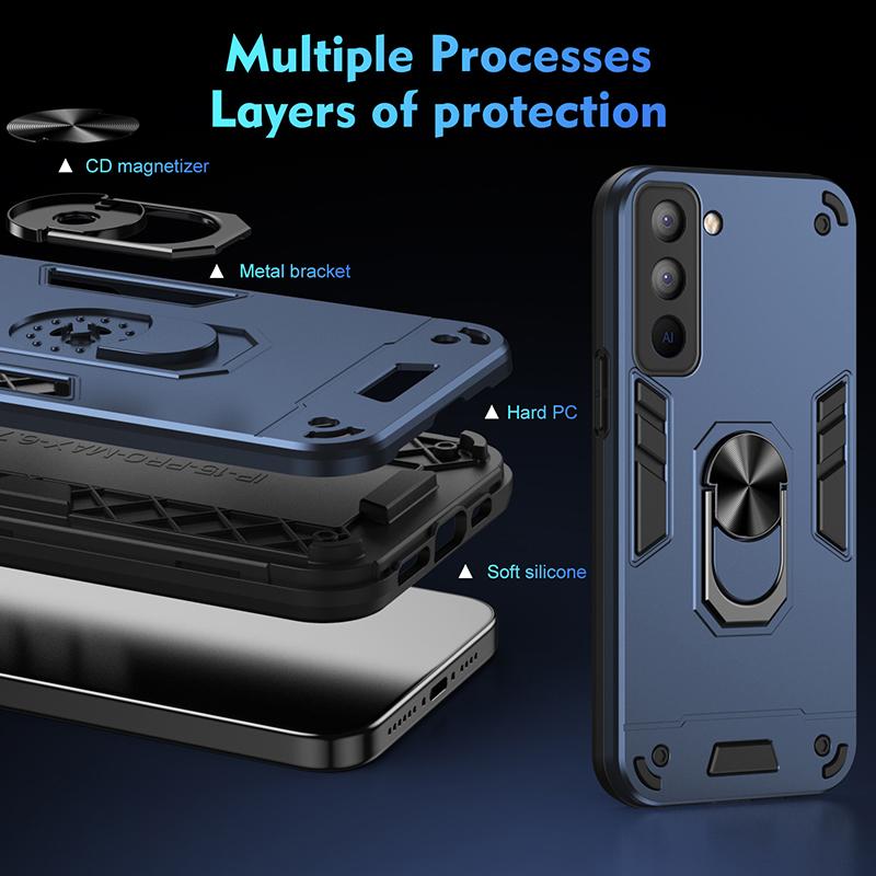 ShockProof Armor Cover For Tecno POP 5 Pro POP 6 Pro 6 GO 7 For Tecno POP 9 Anti Shock Car Magnetic Ring Holder Hard Phone Case