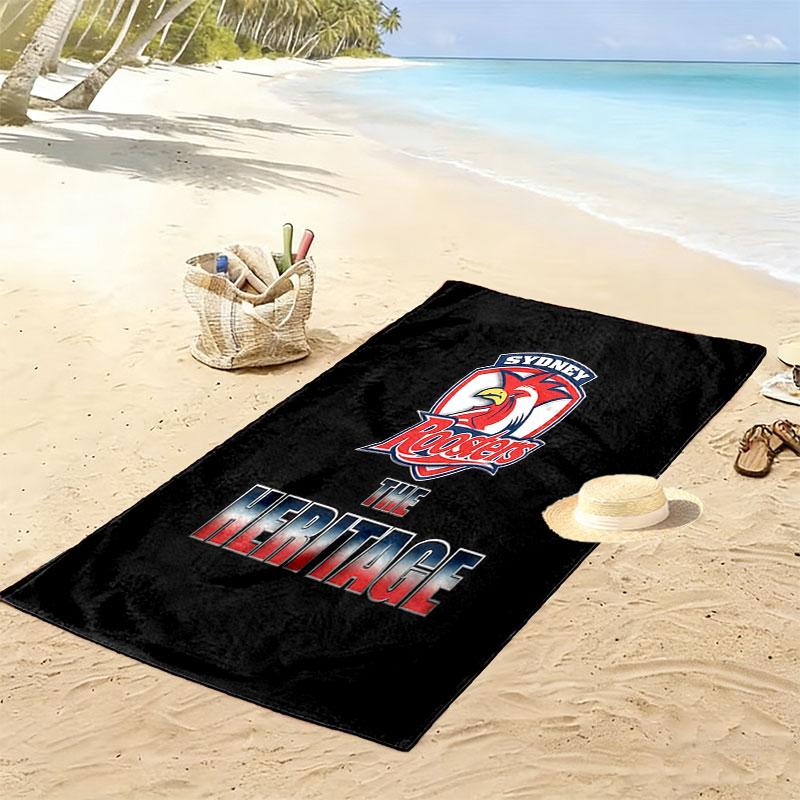 Sydney Roosters Fight Print Beach Towel, Large Soft Quick Dry Towel for Beach Camping Swimming