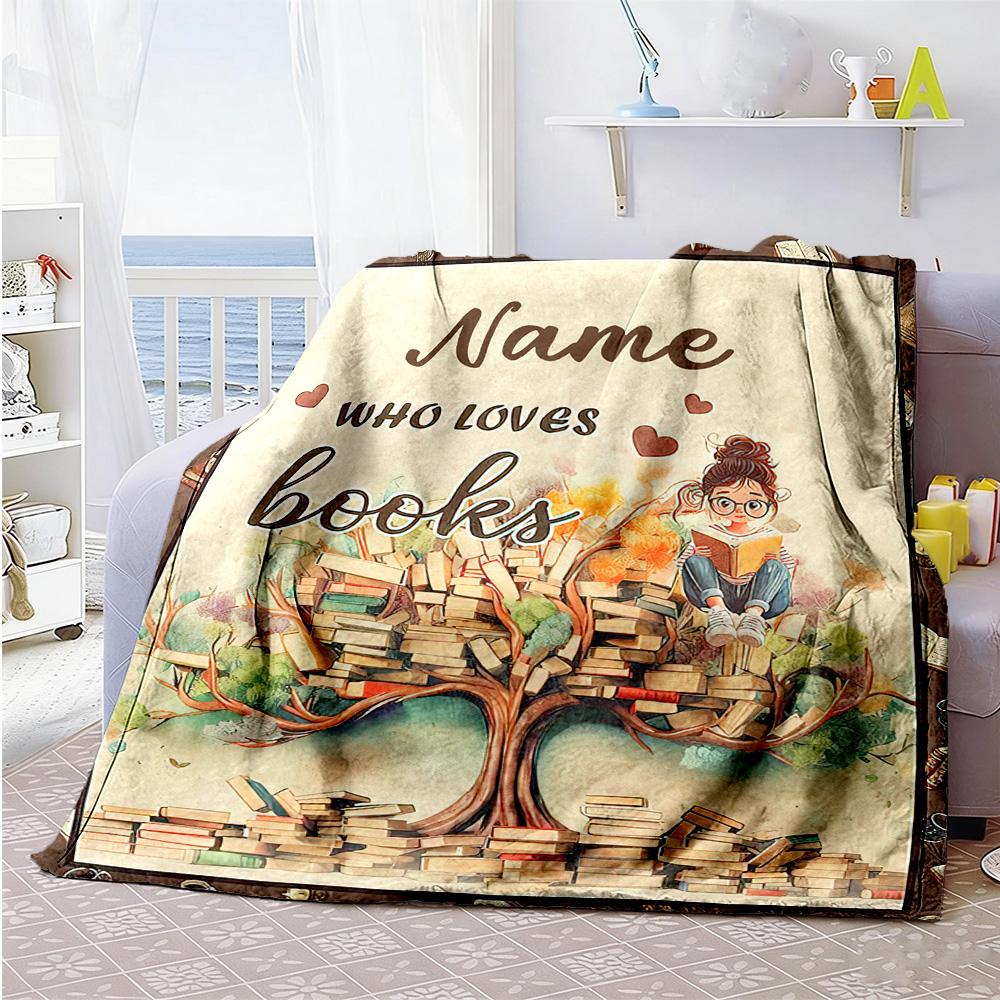 Reader Personalized Name Blanket Lightweight Personalized Blanket Durable Comfort Great for Office Bed Seaside Picnics Four Seasons Multipurpose
