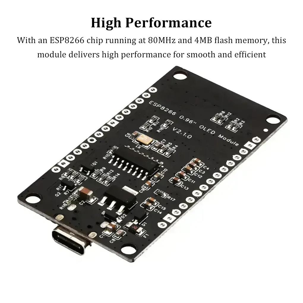 

Black NODEMCU96 Inch OLEDwifi Module Compatible With ESP8266 Chip And 4MB Flash Memory
