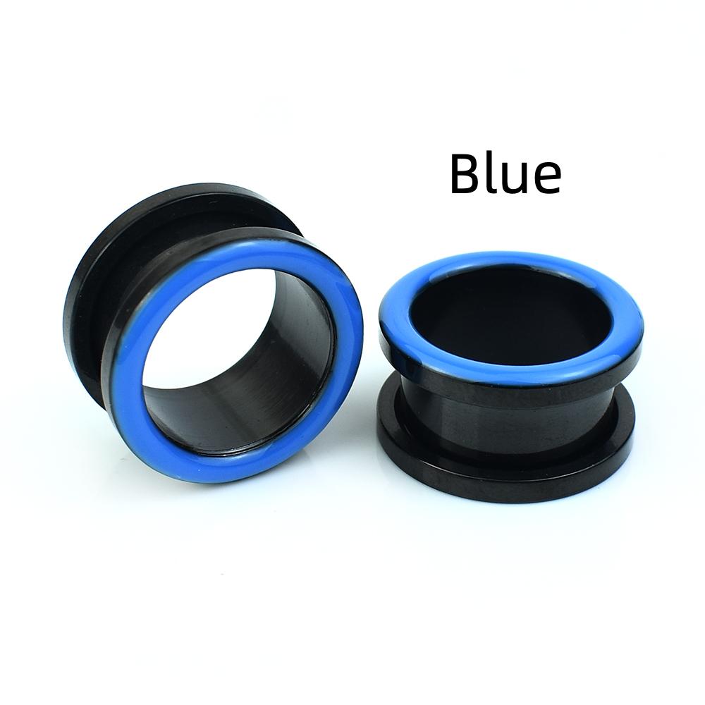 

3 мм-30 мм полые ушные манометры, пробки и туннели, расширитель для ушей, винт из нержавеющей стали, подходят для ушных пробок, ювелирные изделия 5mm синий