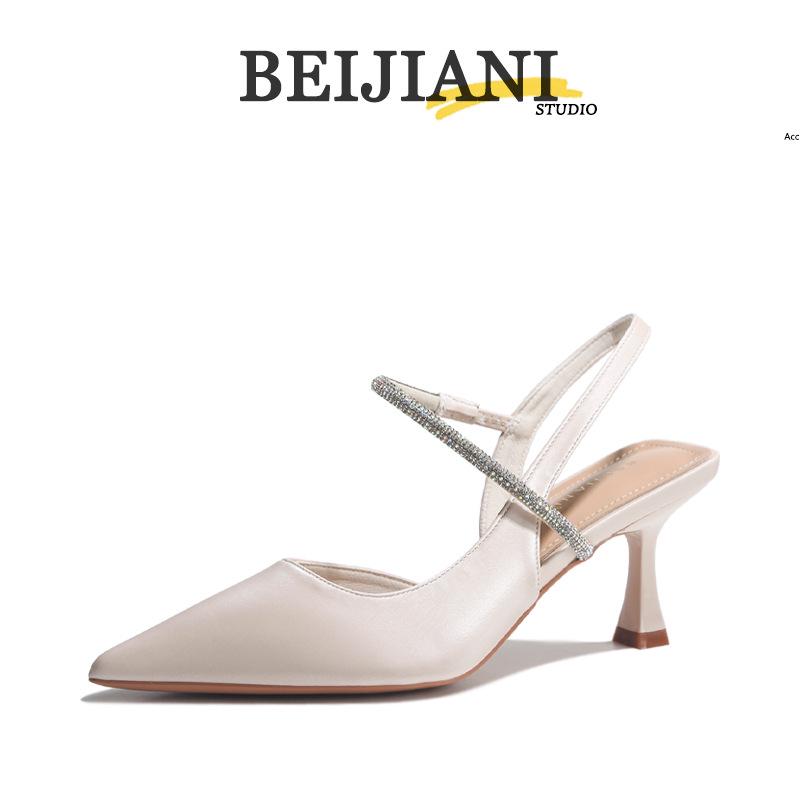 BEIJIANI A3289-46 Strasskette Einriemen Peep-Toe Stilettoabsätze