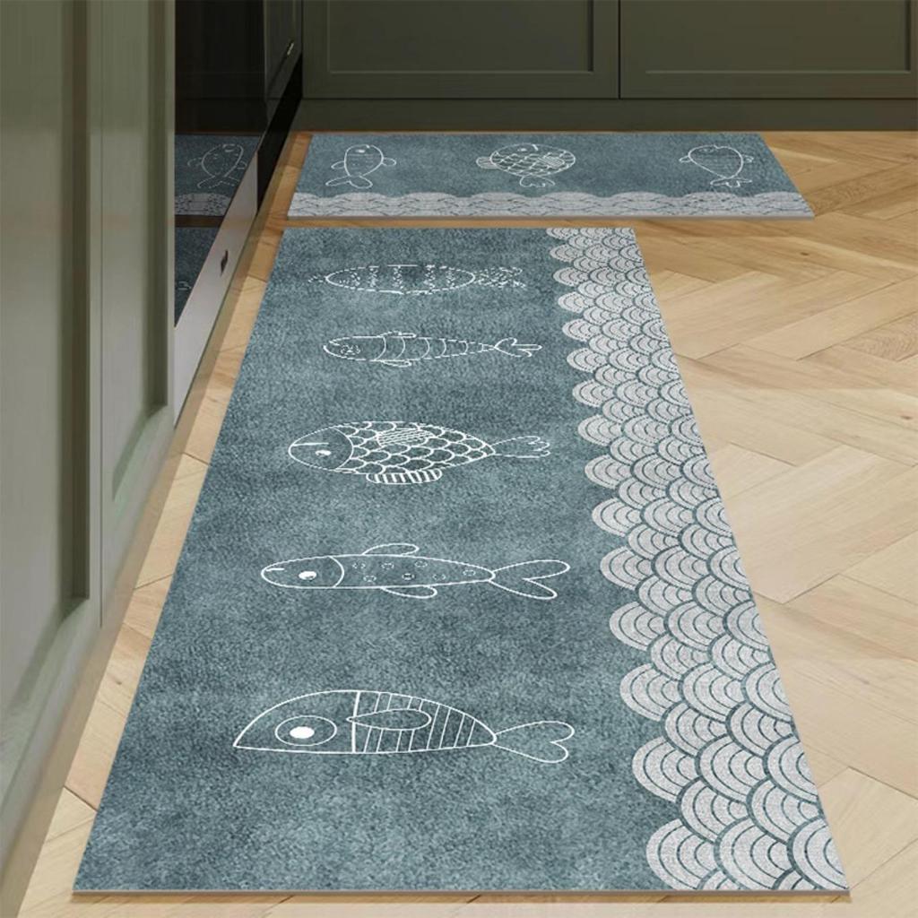 Moda Basit İskandinav Tarzı Mutfak Mat Halı Ev Tutun Halı Modern Ev Dekor