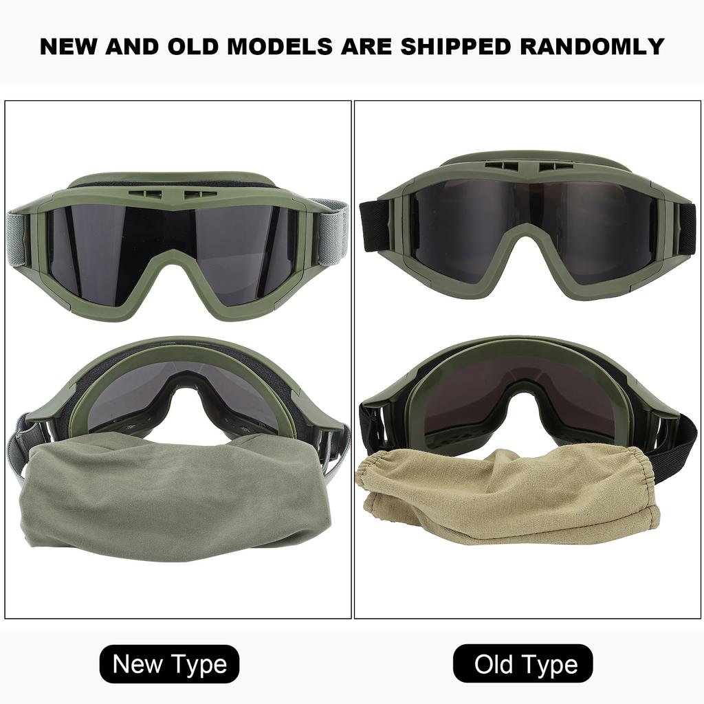 Military Standard Goggles Ergonomic Polycarbonate Lens with 2 Extra Lenses (3 Colors) Adjustable Buckles Comfor