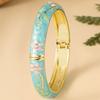Traditional Vintage Cloisonne Bangle Colorful Women's Hand Bracelet Flower Crystal Bangle  Girls
