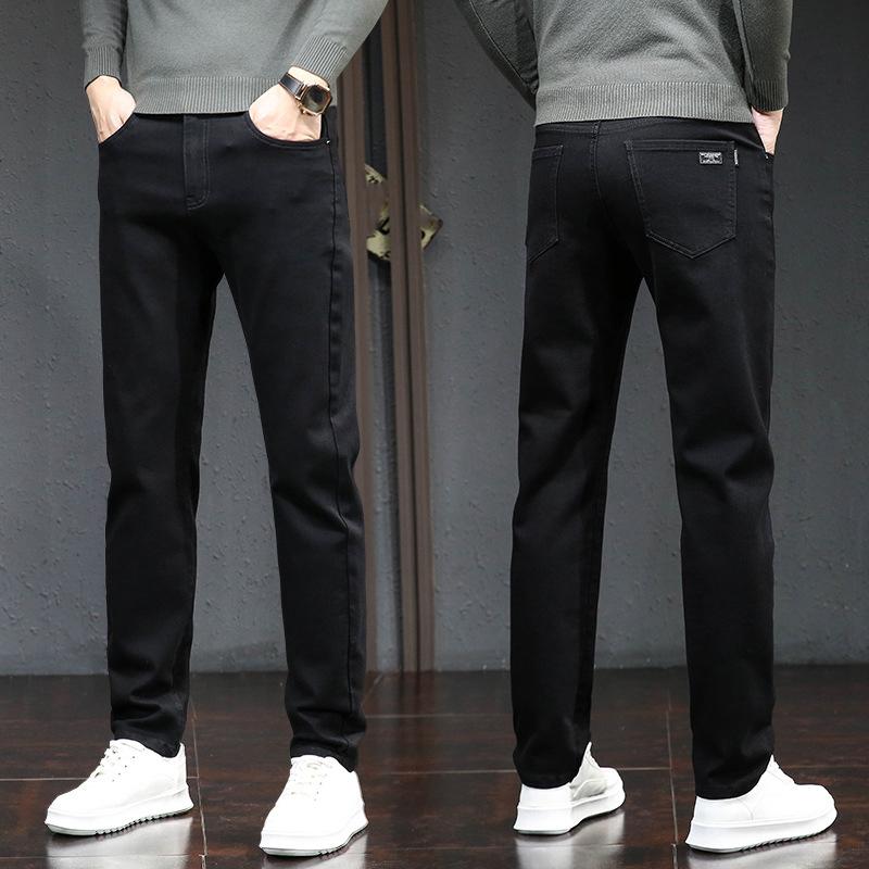 

Зимние флисовые толстые теплые джинсы мужские зауженные прямые эластичные джинсовые брюки повседневная одежда модные плюшевые брюки 27