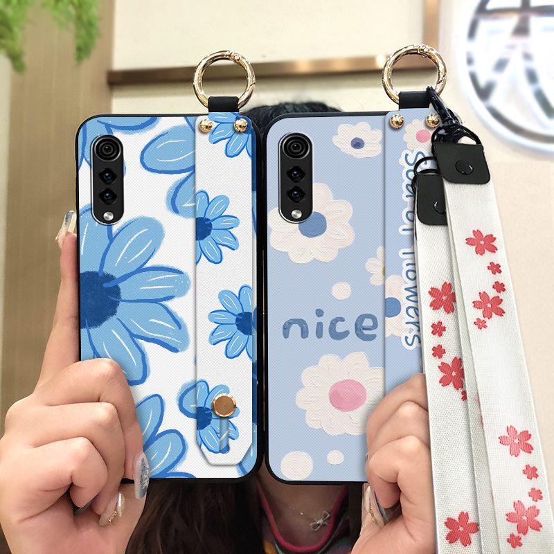 Wrist Strap Flower Phone Case For LG Velvet 4G/5G Shockproof Waterproof Soft Case Fashion Design Anti-dust Kickstand