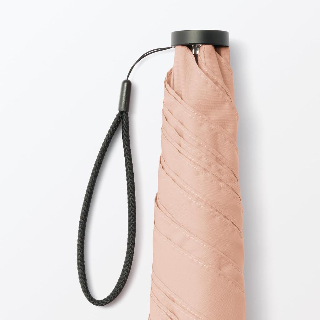MUJI Lightweight Folding Umbrella for Sun and Unisex Light 50cm Rib Length Rain, Adult, DEA03A5A, Pink,