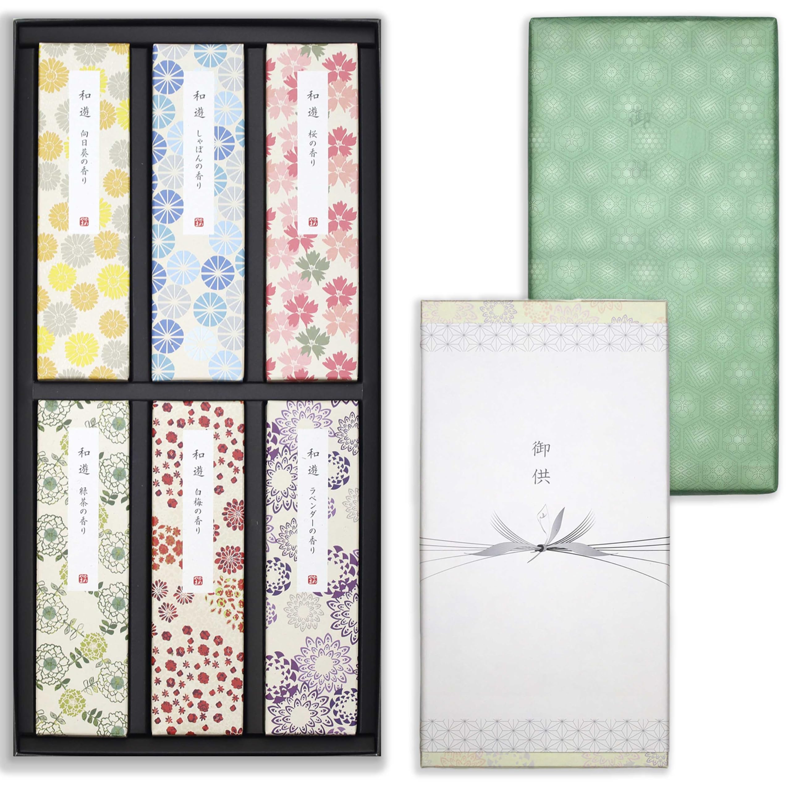 

Sympathy Incense Gifts [Wayu 6 Types Sandalwood with Inner Wrapping] Made in Japan, Low Smoke, Gift-Giving Incense for Buddhist Altars, Memorial