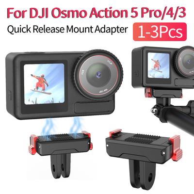 1/2/3 Stuks Magnetische Snelontgrendelingsbevestigingsadapter voor DJI Osmo Action 5 Pro/4/3 Cameraverlengingsbeugel met Twee Klauwen Statiefadapter